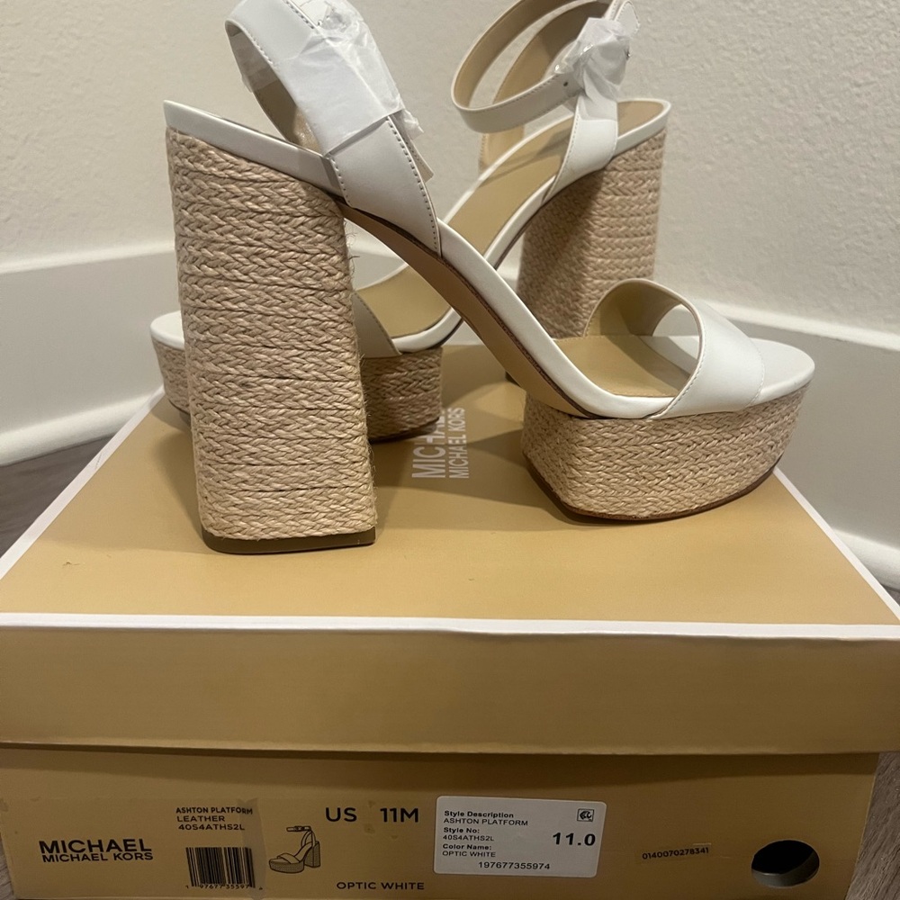 Michael Kors Optic White Ashton Platform Shoes